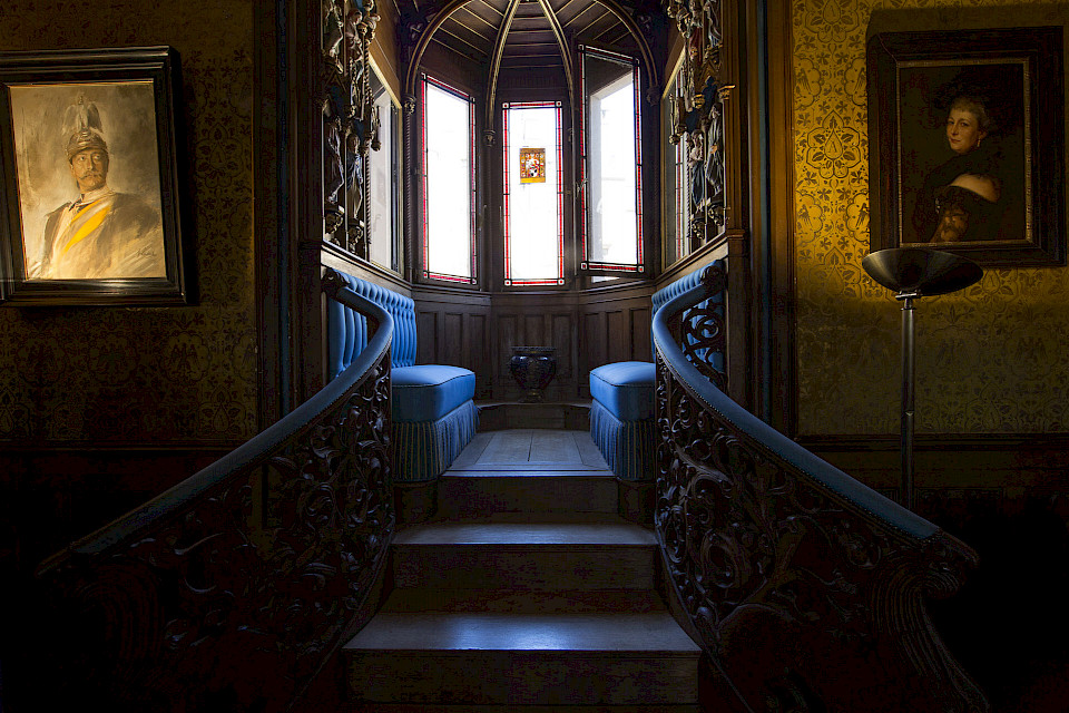 Erker im Blauen Salon auf der Burg Hohenzollern.